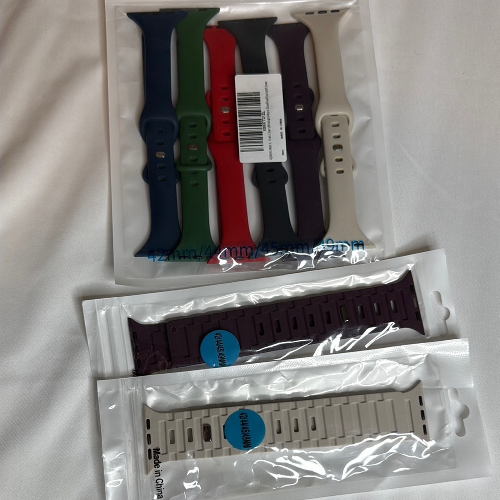 Eight (8) Colorful Silicone SmartWatch Bands Set